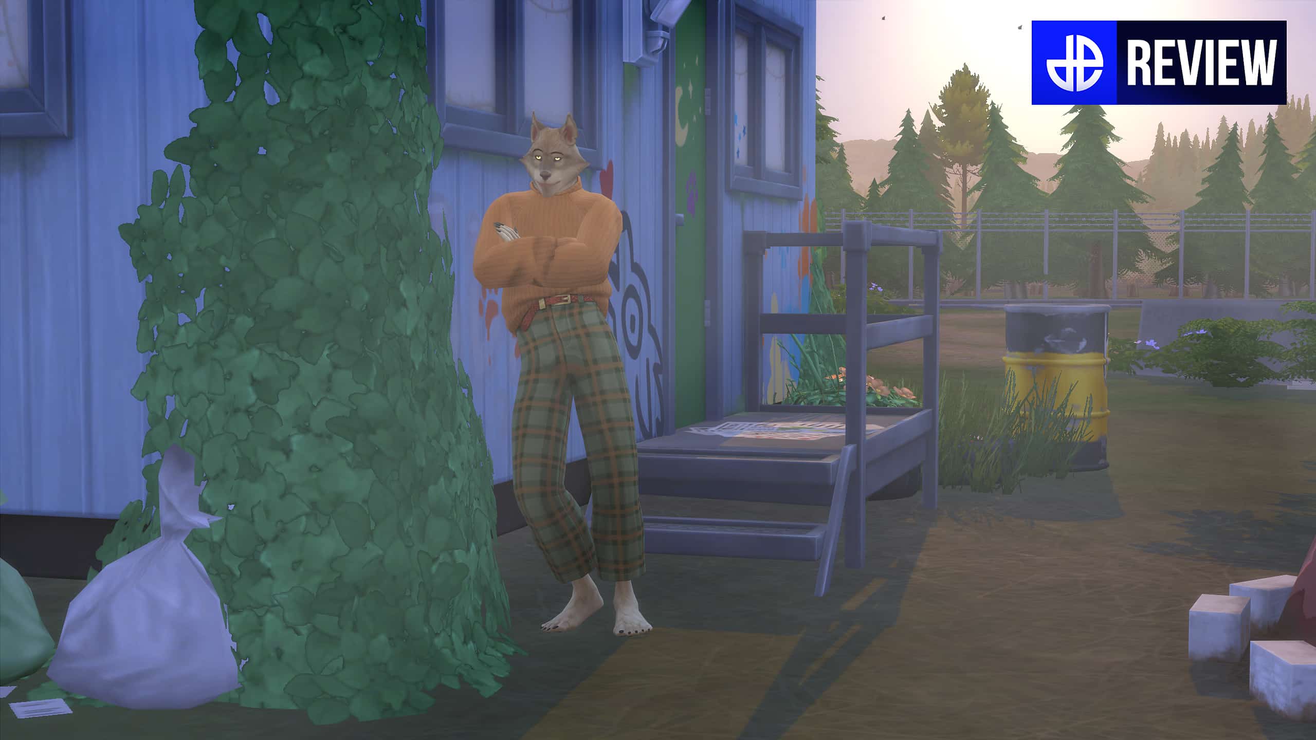 An image of werewolves hanging out at the Wildfangs Pack hangout in The Sims 4