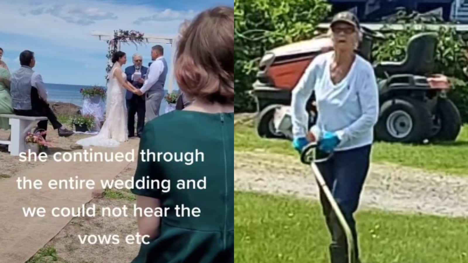 Karen ruins tiktok wedding with lawnmower