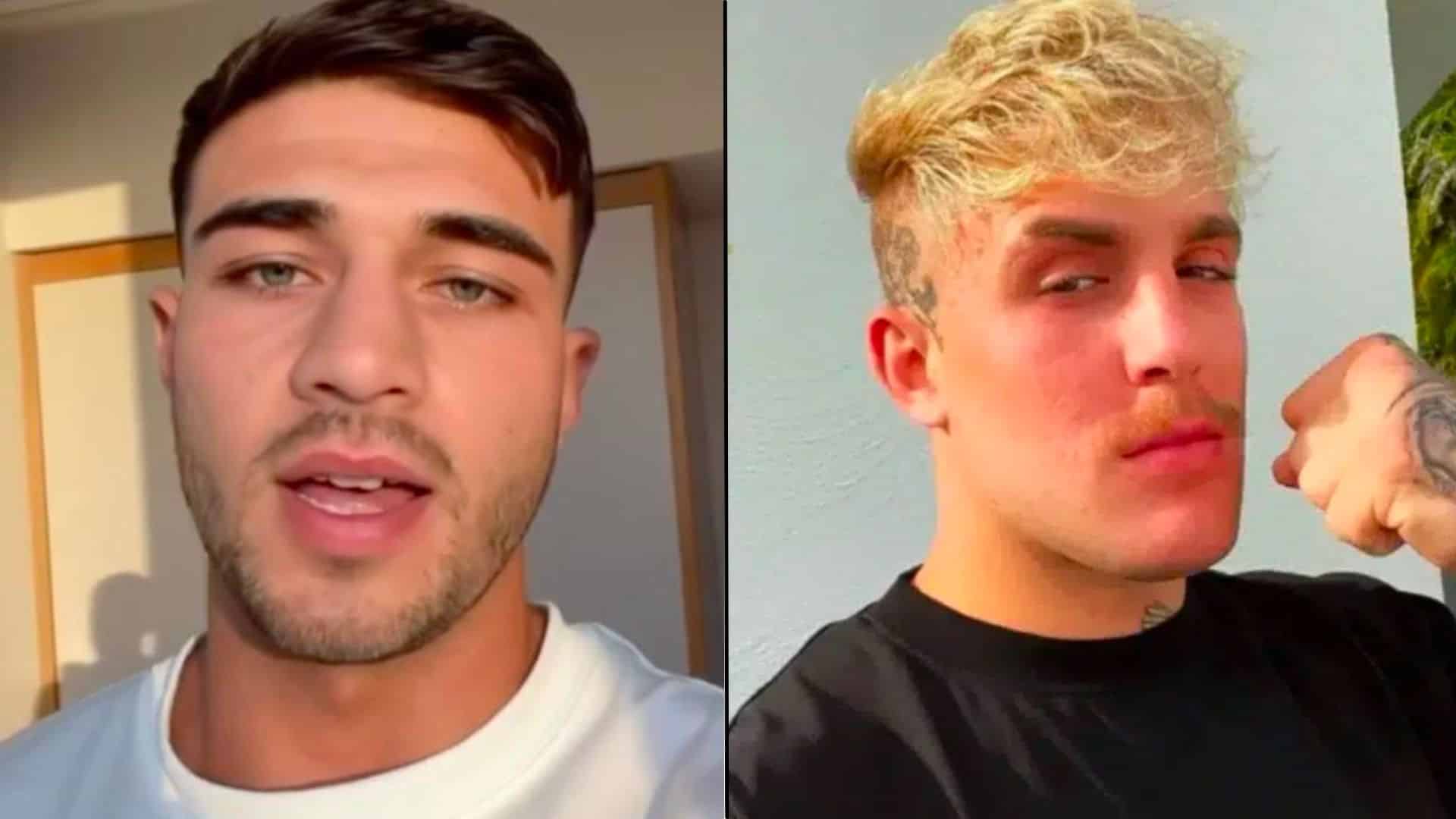 Tommy Fury and Jake Paul side by side looking at camera