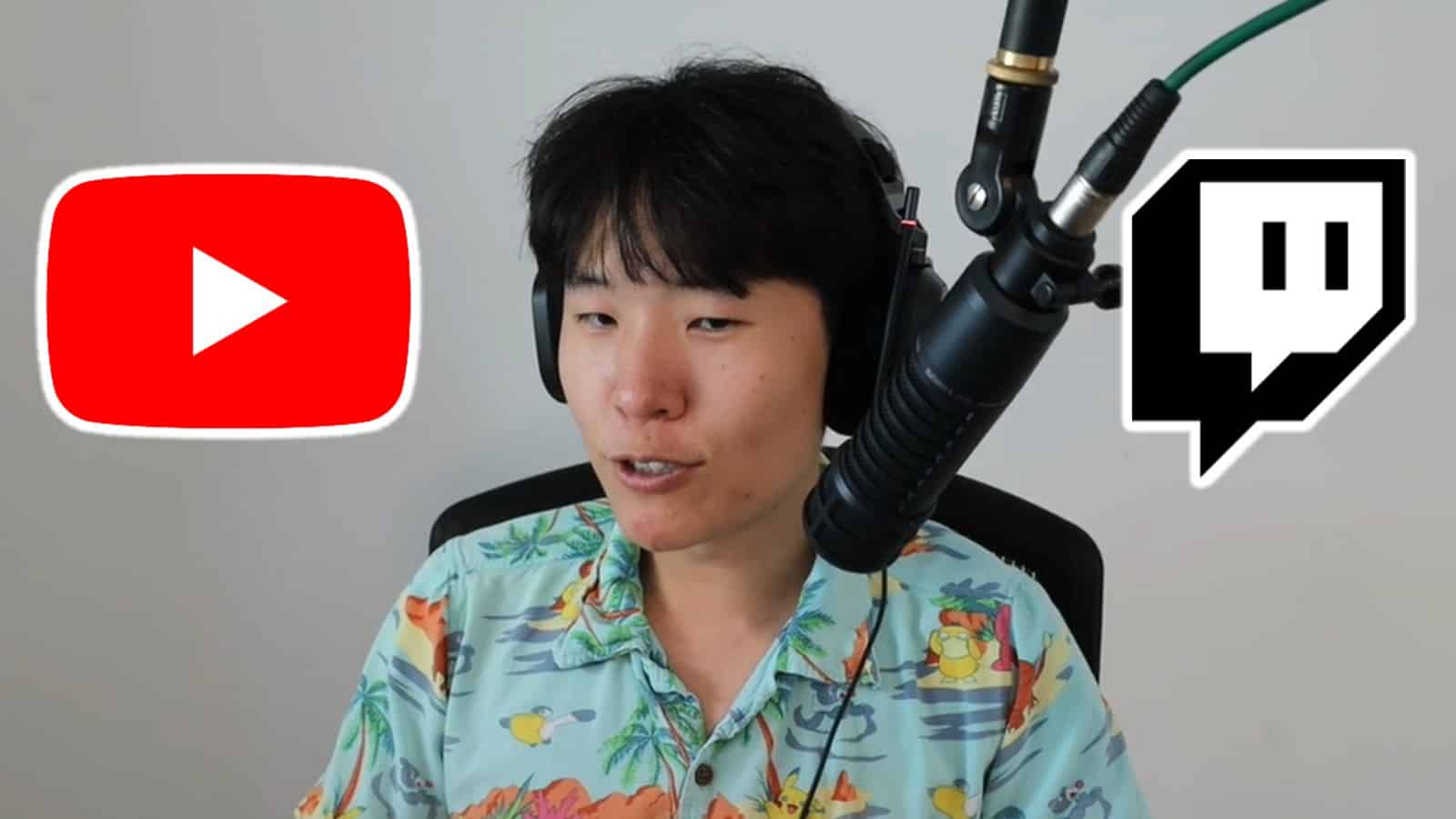 Twitch streamer Disguised Toast with Twitch and YouTube logos