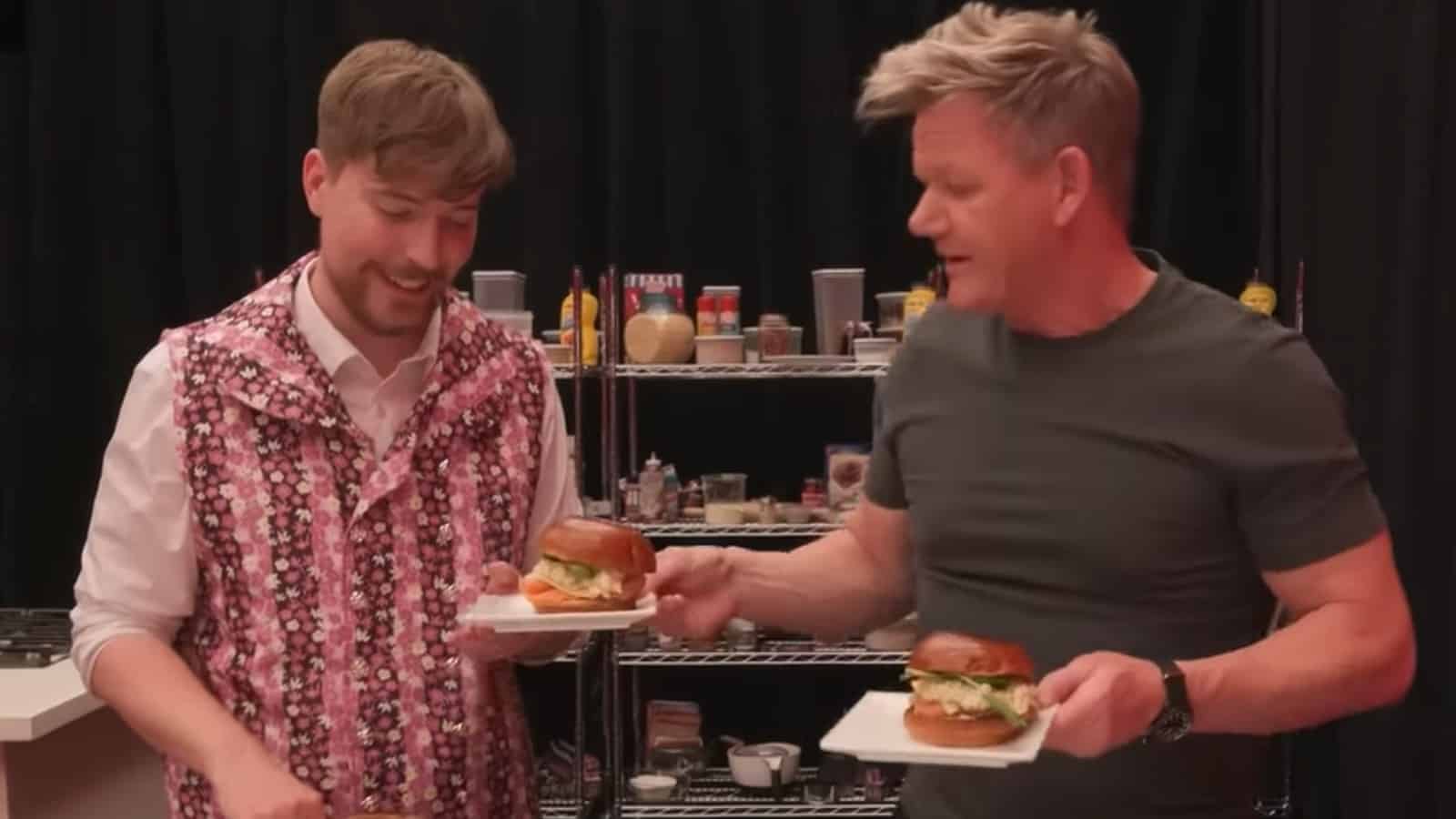 Gordon Ramsay cooking for MrBeast in his YouTube video