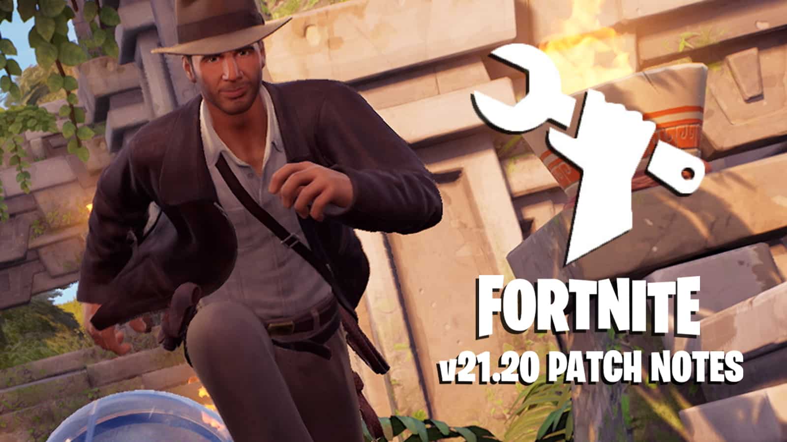 A poster for the Fortnite update 21.20 patch notes