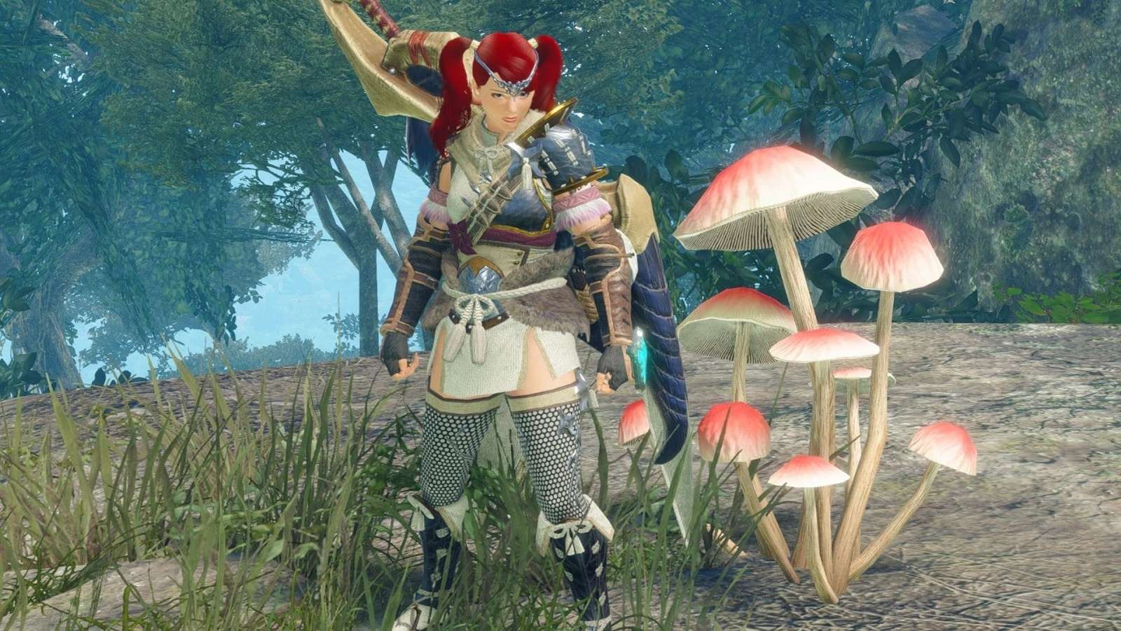 Hunter standing next to a Prized Mushroom