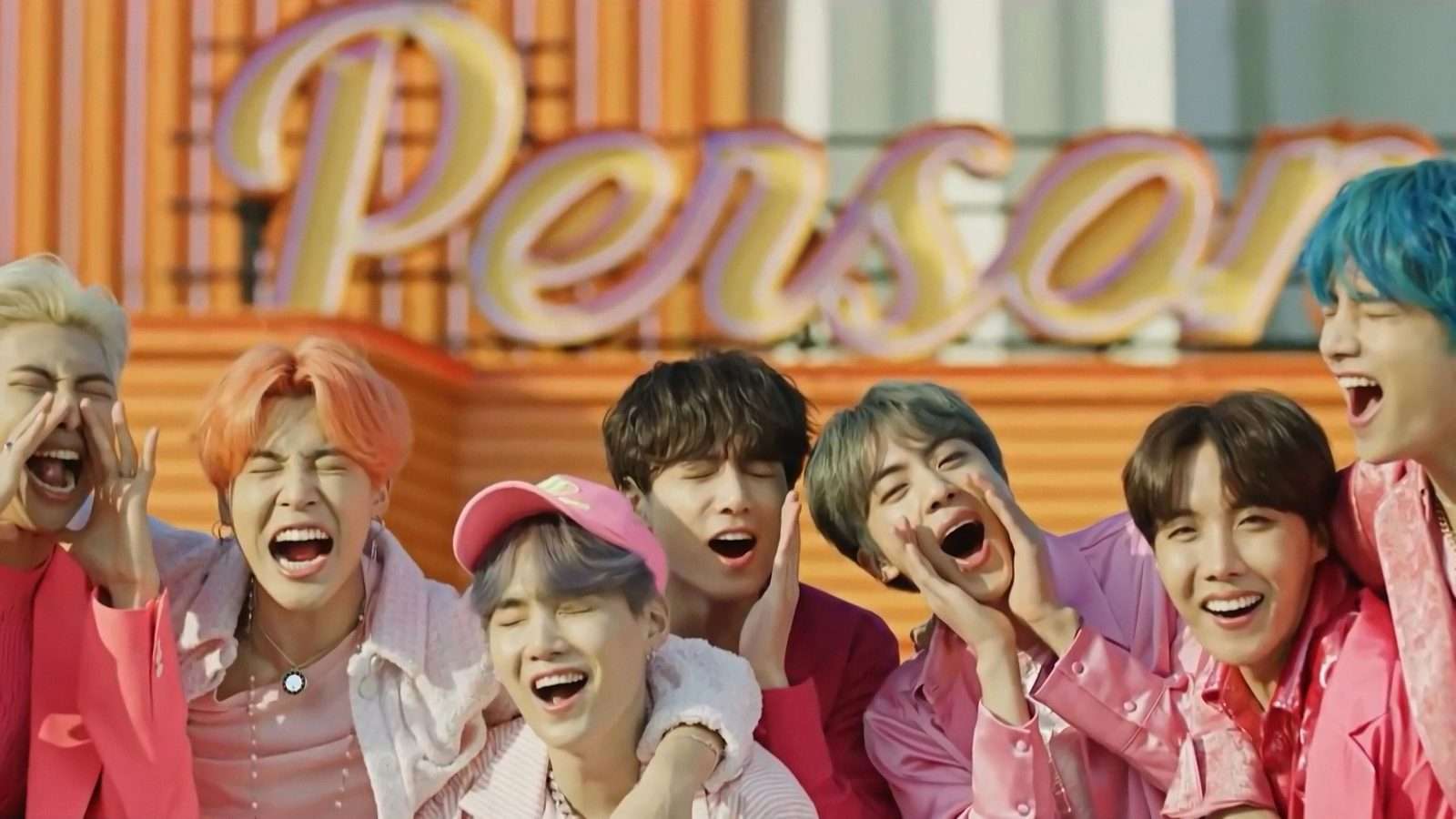 BTs in their boy with luv music video
