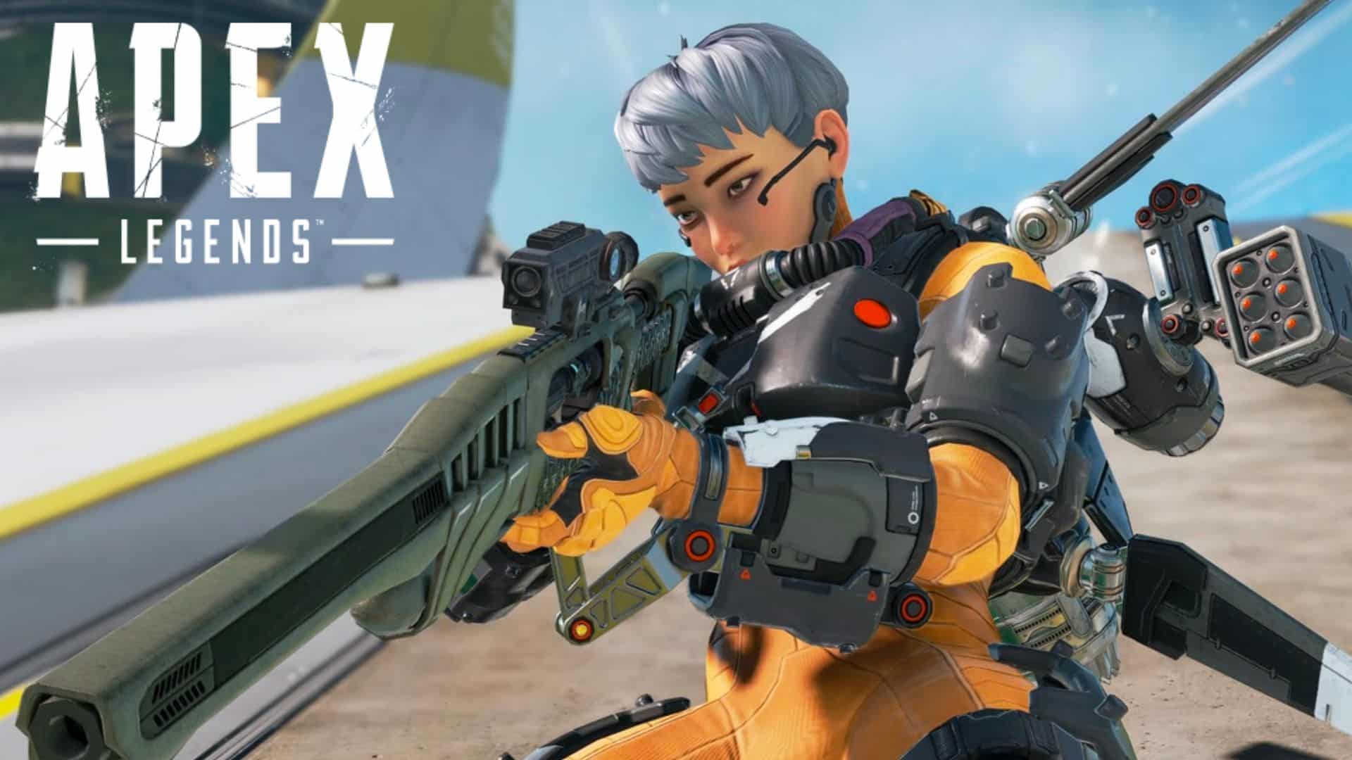 Valkyrie holding a sniper in Apex Legends