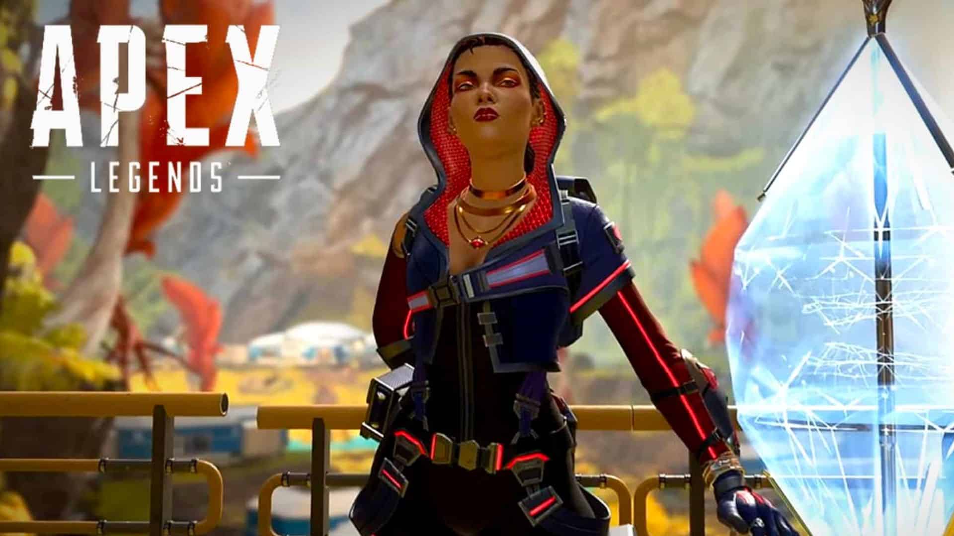 Loba standing with black market ultimate in Apex Legends