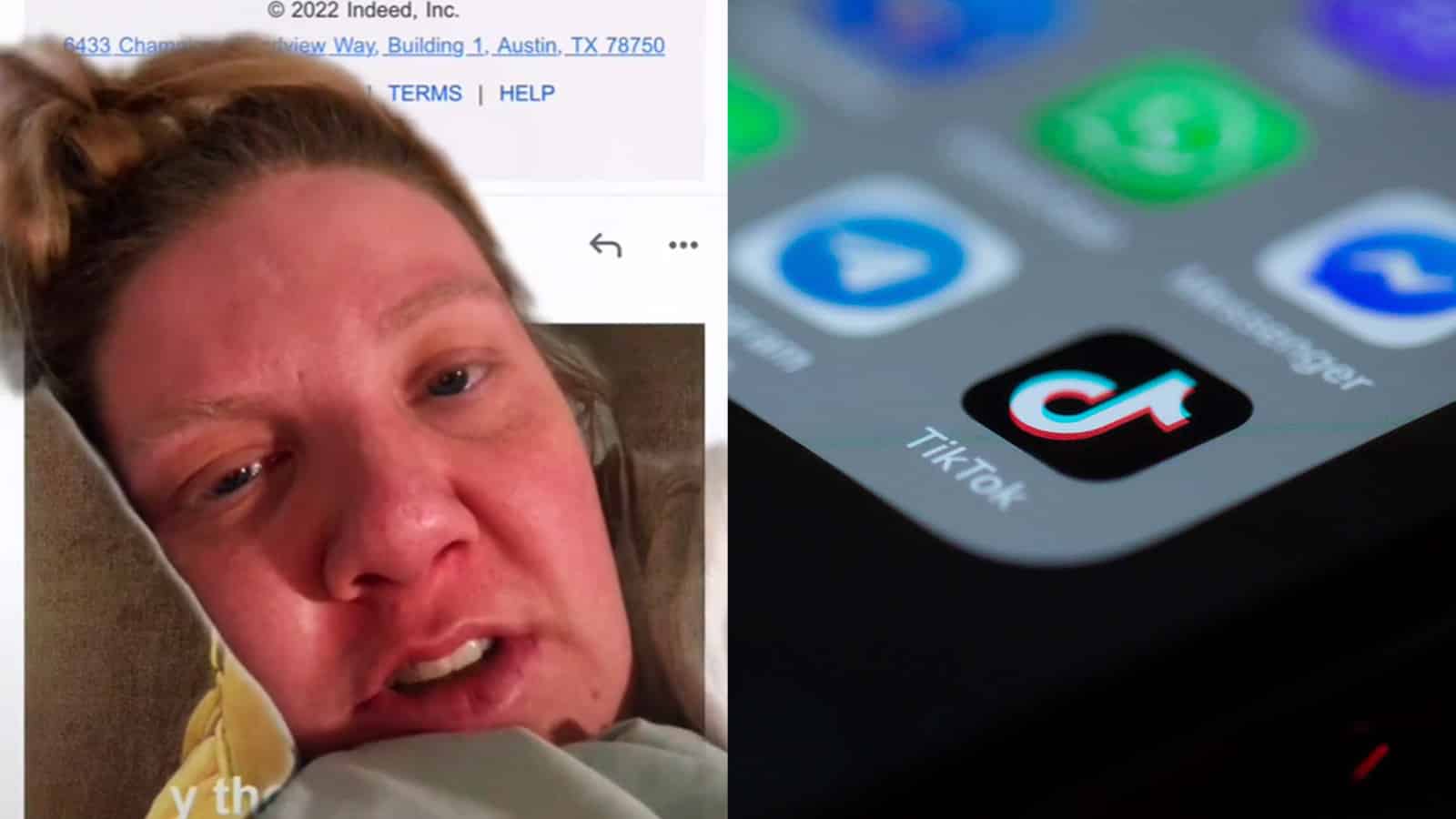 SwedishSwan in front of her email with a phone showing the tiktok icon beside her