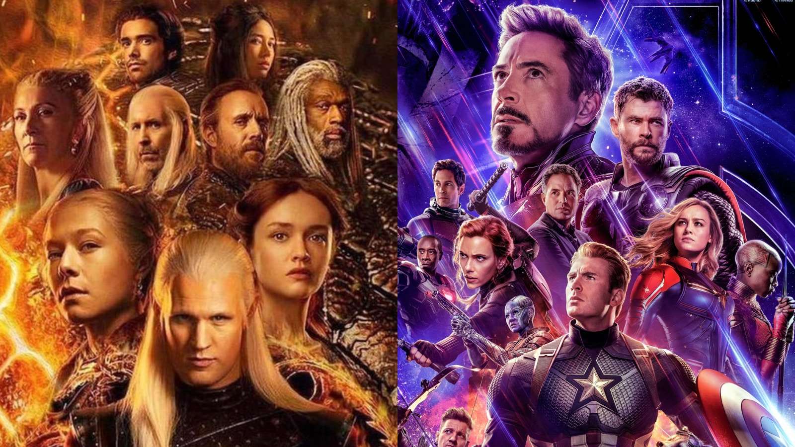Game of Thrones prequel House of the Dragon poster and Avengers Endgame poster