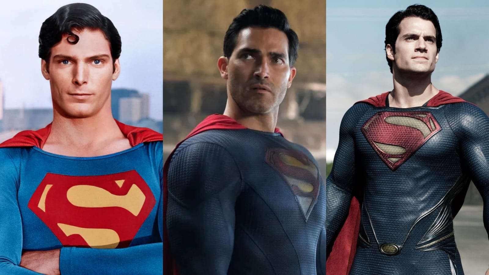 Superman actors Christopher Reeve, Tyler Hoechlin and Henry Cavill