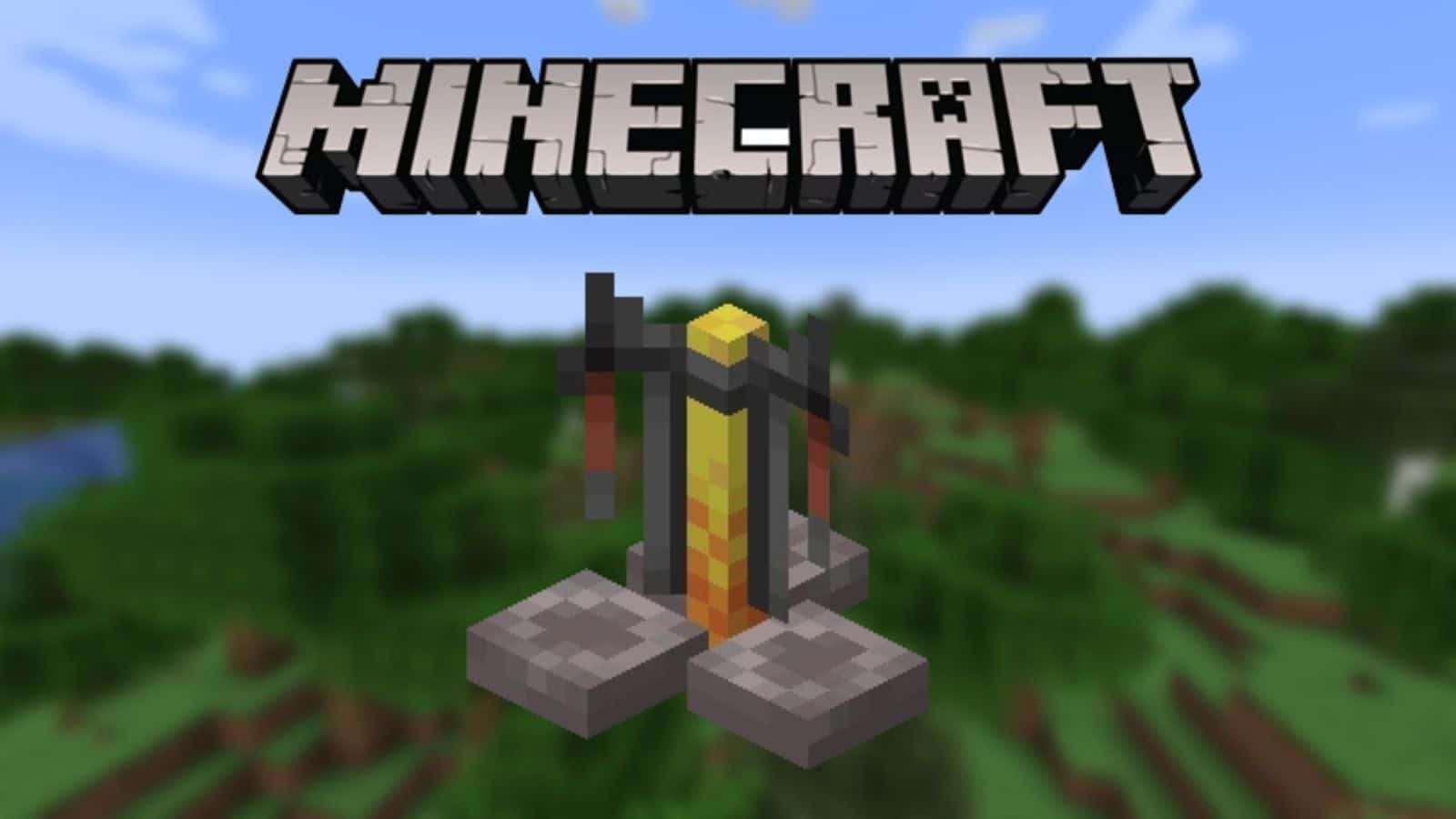 Minecraft logo with a Brewing stand under it