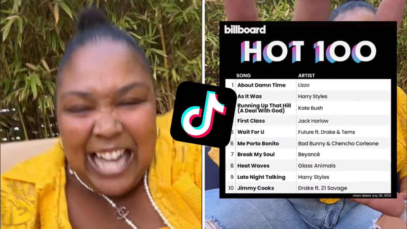 Lizzo celebrating number 1 song