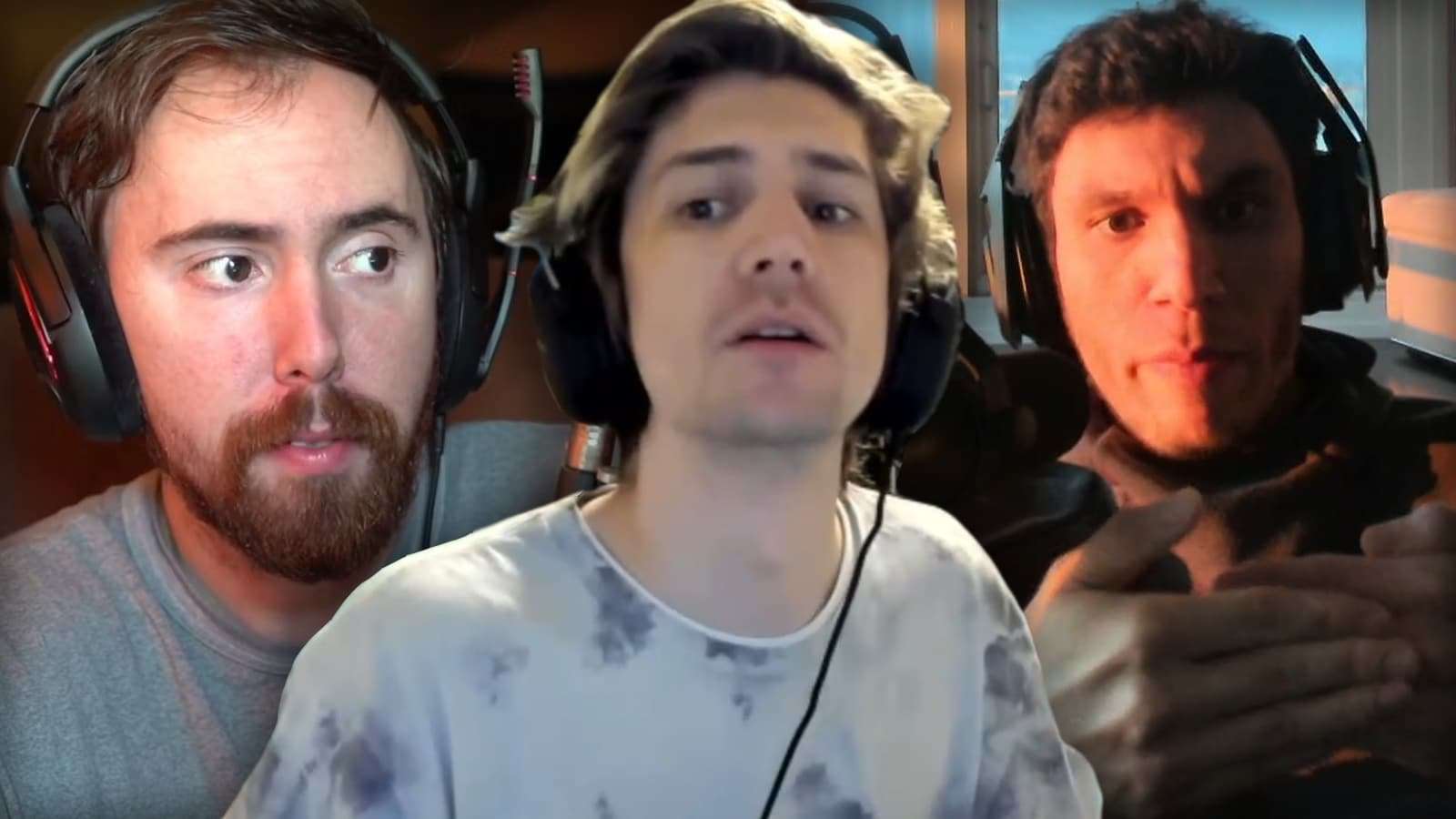 asmongold, xqc, and trainwrecks on twitch