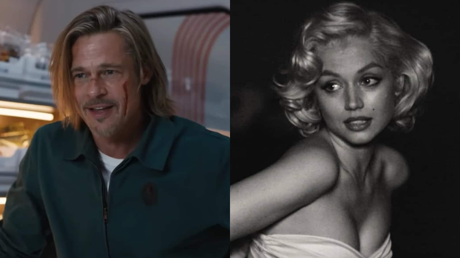 Brad Pitt in Bullet Train and Ana de Armas in Blonde