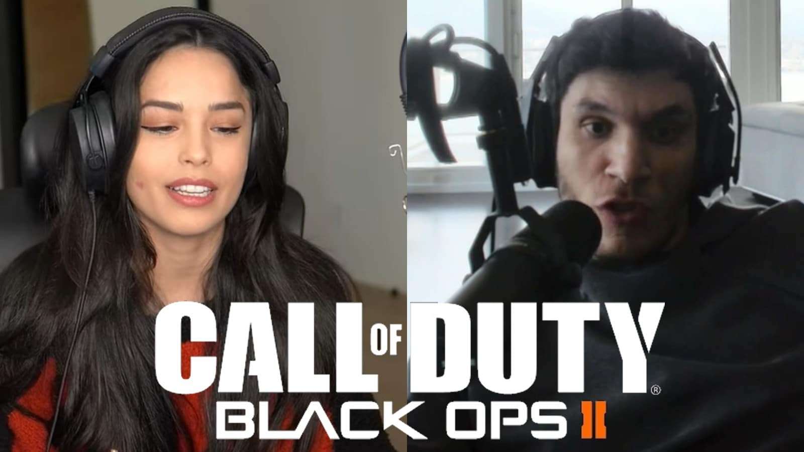 Valkyrae and TrainwrecksTV streaming with CoD Black Ops II title