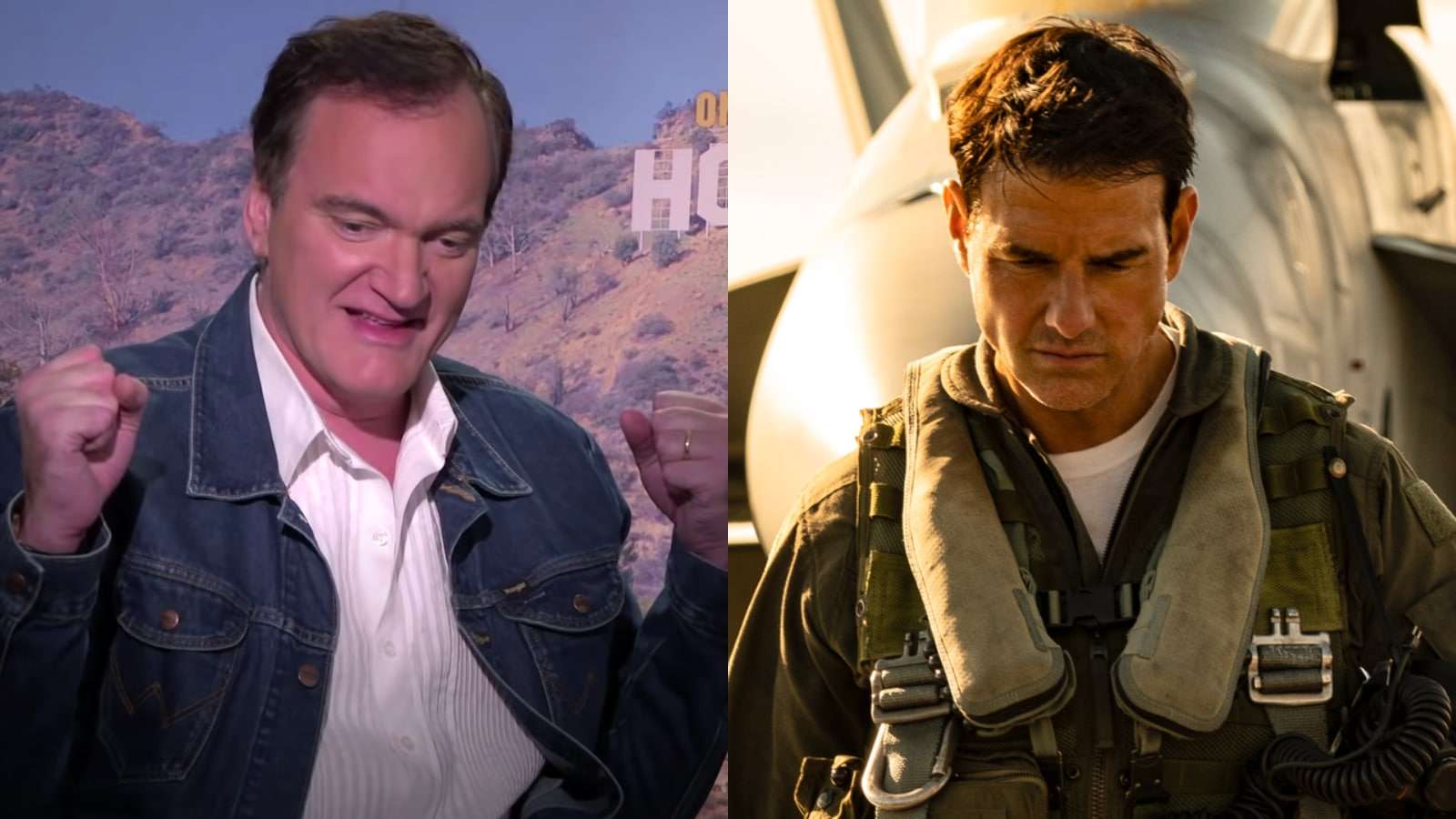 Quentin Tarantino and Tom Cruise in Top Gun: Maverick