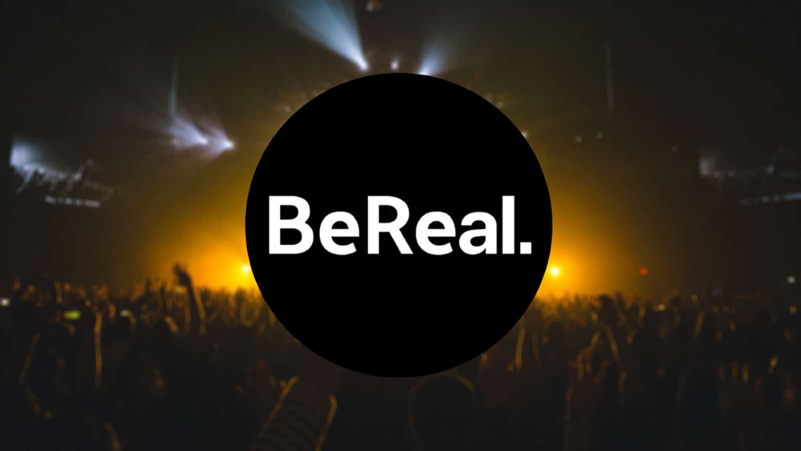 BeReal logo in front of concert