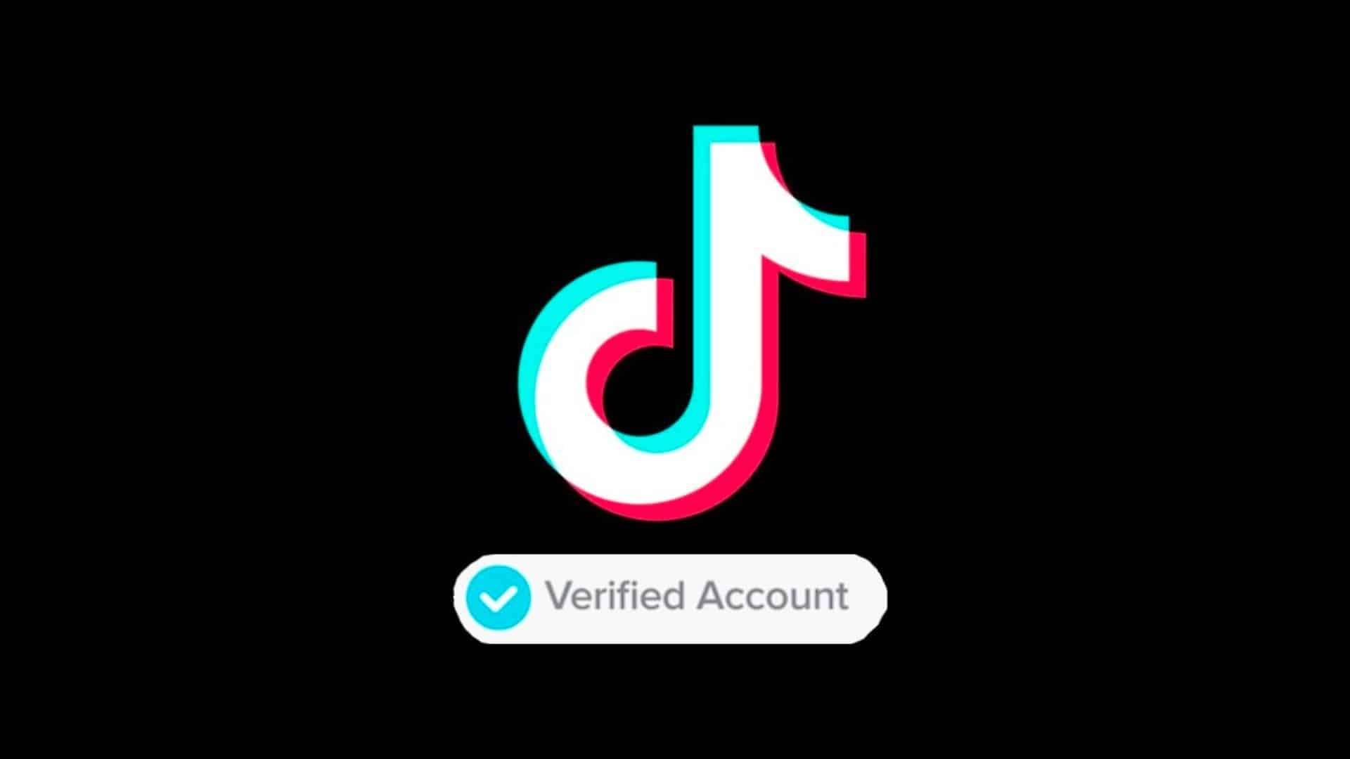 TikTok logo with verified account text