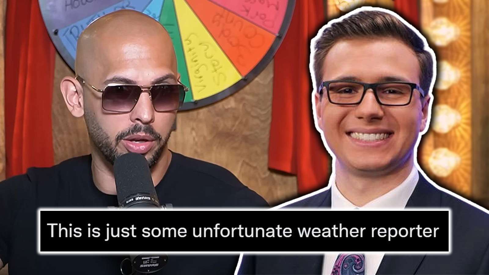 Unfortunate weather reporter mistaken for andrew tate