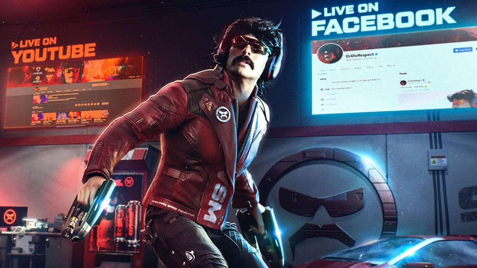 Dr Disrespect stream on facebook and youtube