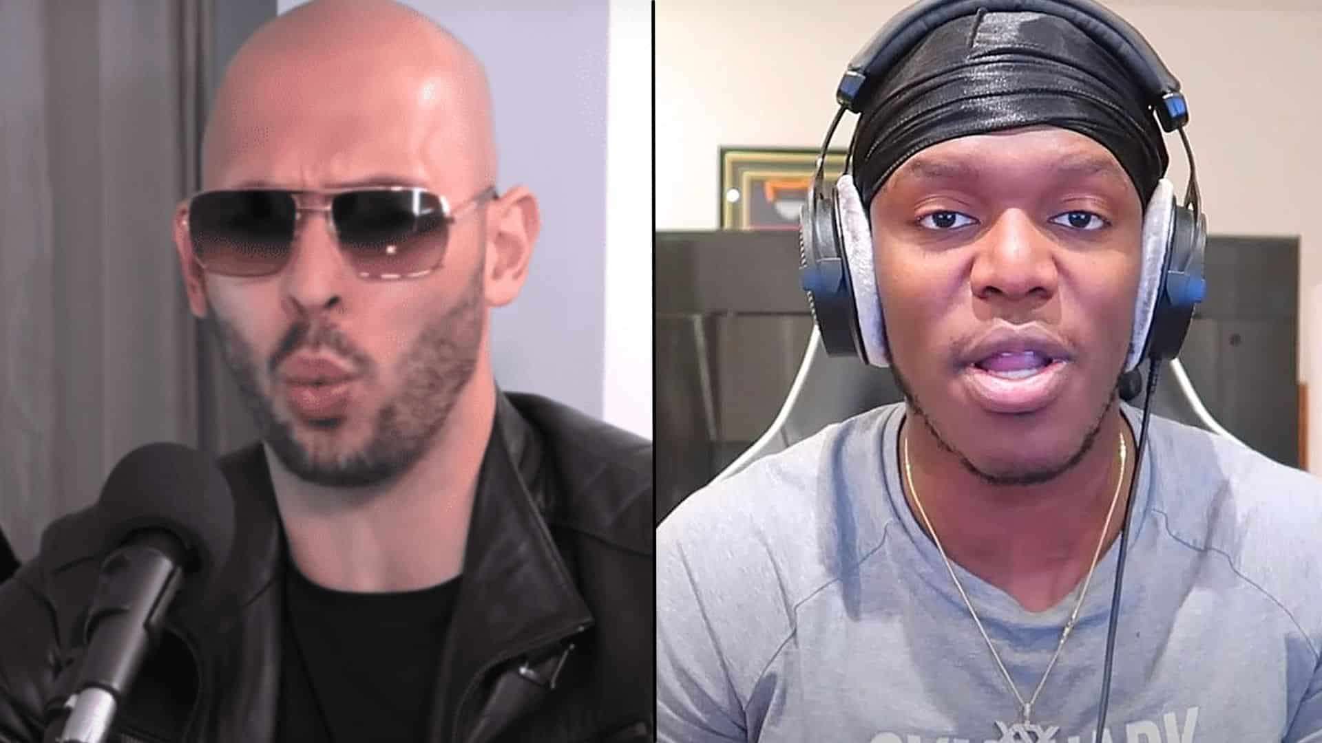 KSI and Andrew Tate side by side