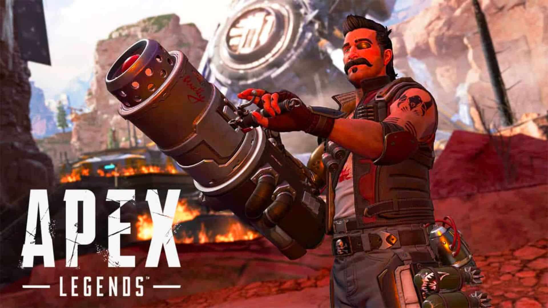 Fuse in Apex Legends holding ultimate weapon