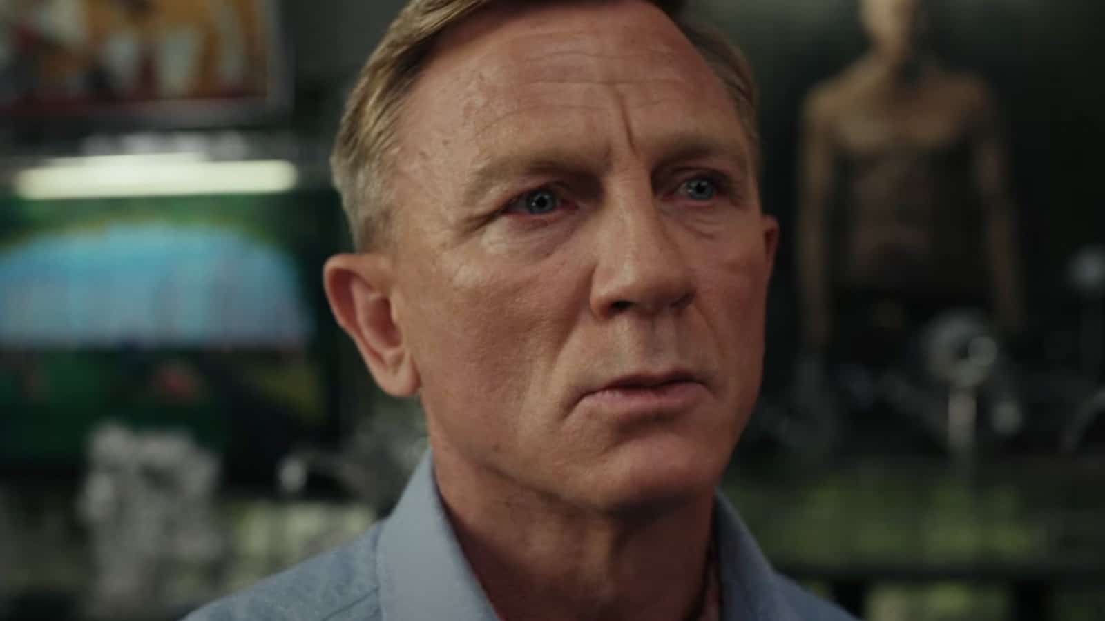 A still of Daniel Craig in the Knives Out 2 trailer