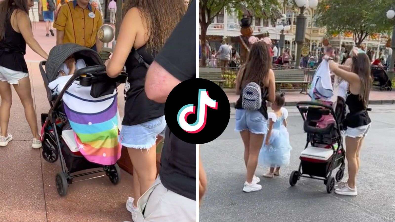 Mom sneaks older child into Disney in baby stroller