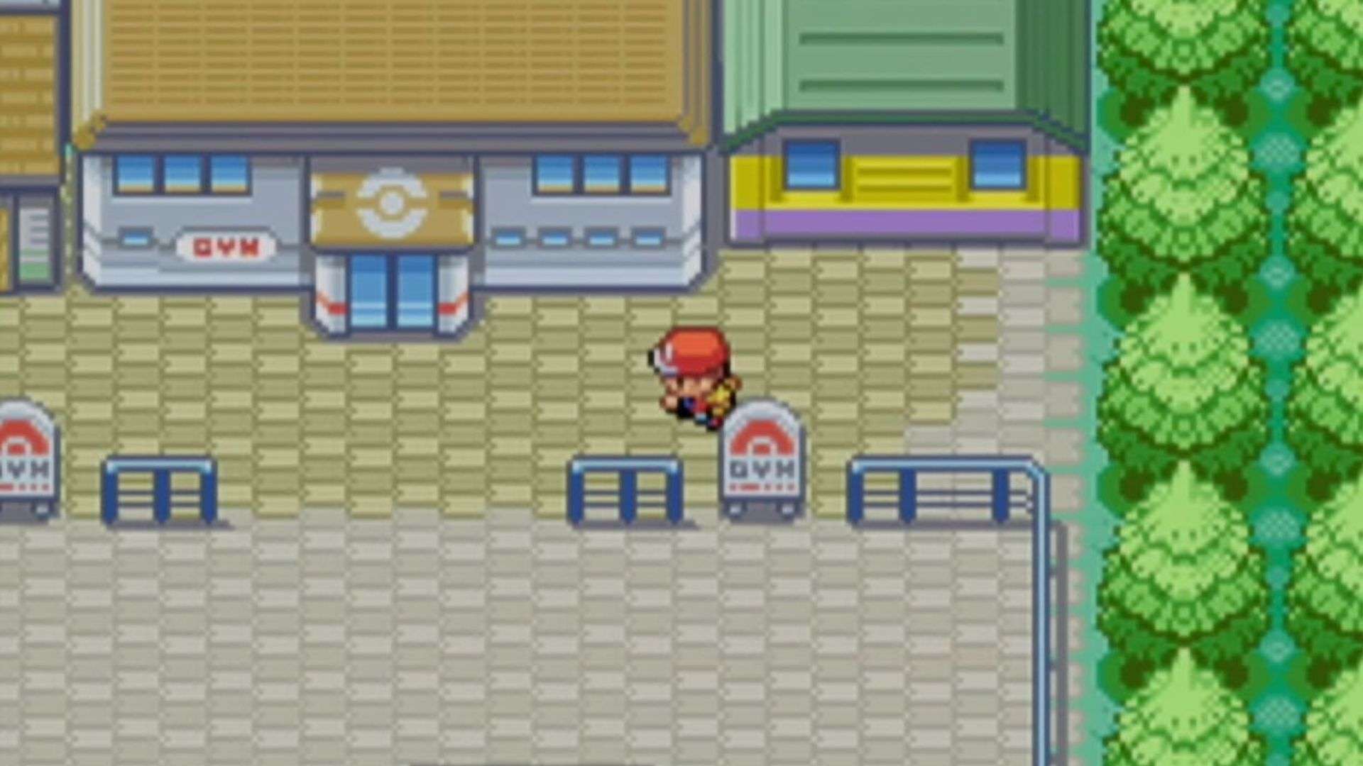 player riding bike in pokemon firered