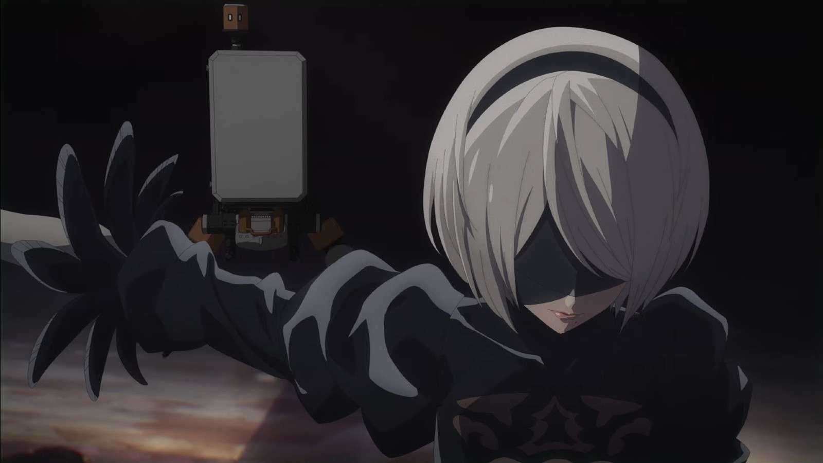 An image of android 2B from the Neir Automata Ver 1.1a anime