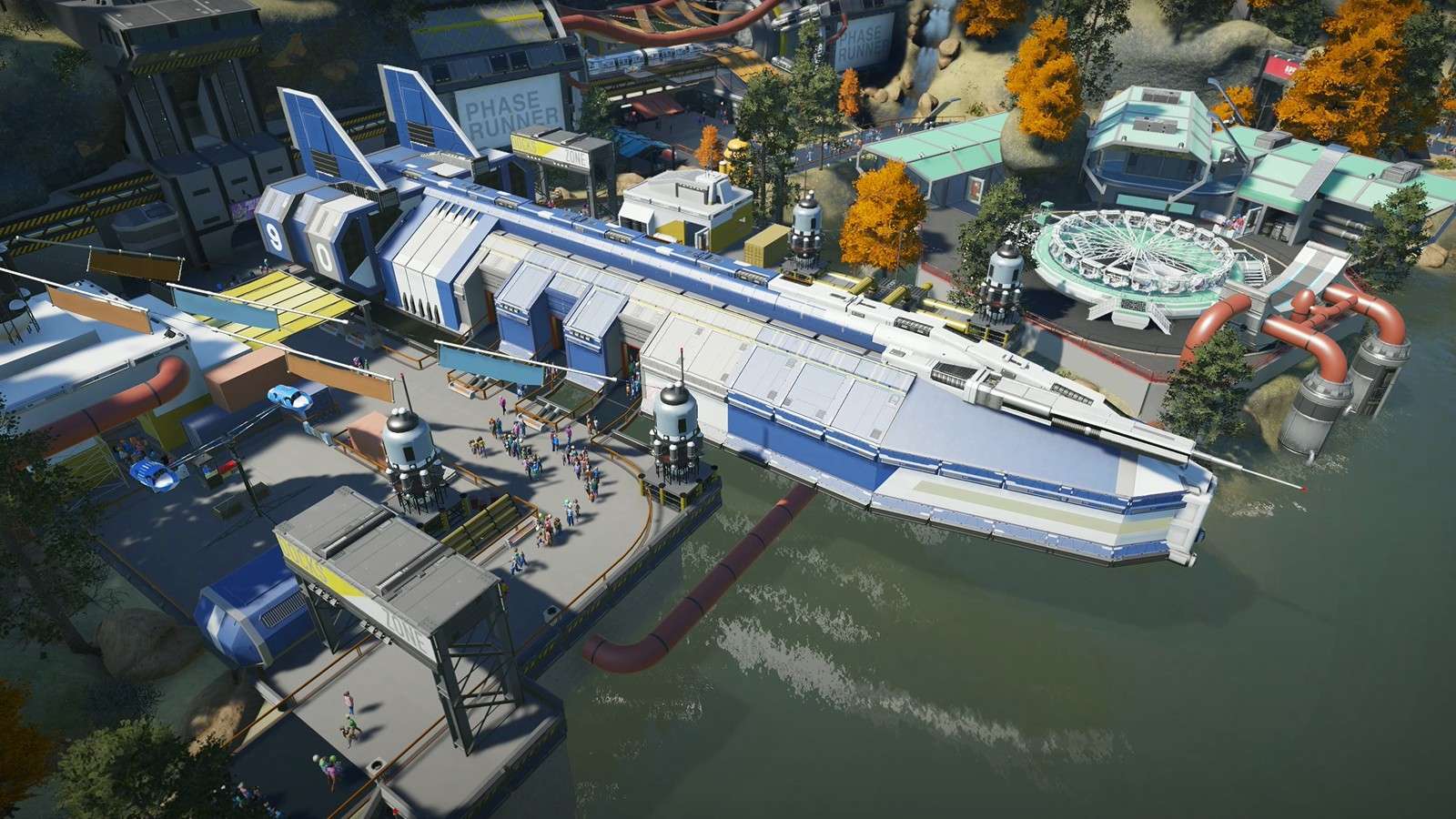 Apex Legends theme park Amber Rock Station in Planet Coaster.