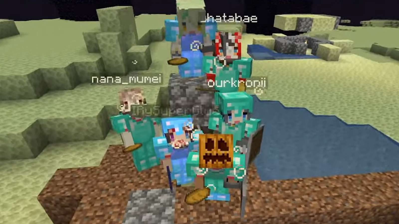 Tsukumo sana playing minecraft with hololive vtubers