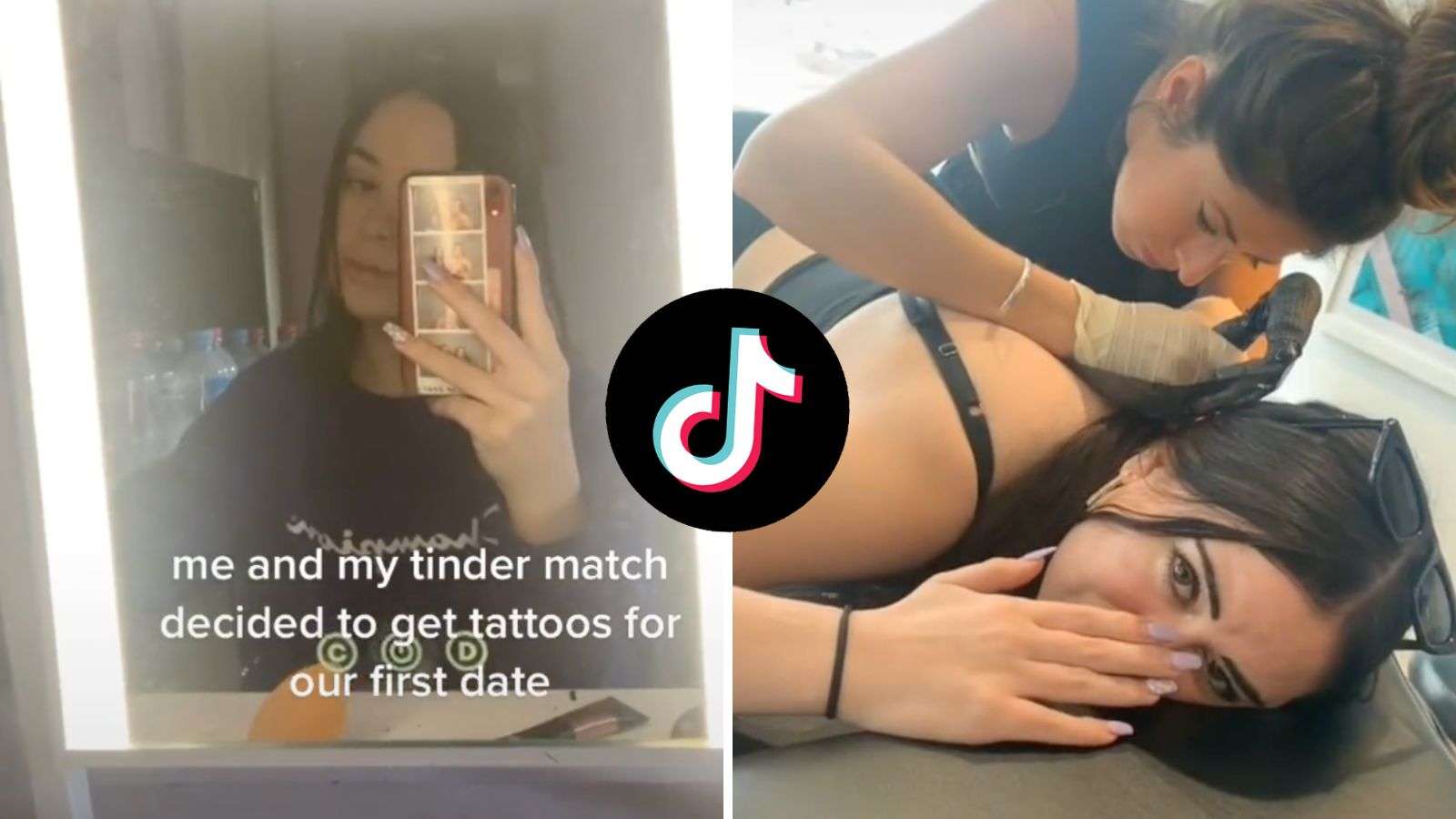 TikToker films herself getting a tattoo with Tinder match on first date