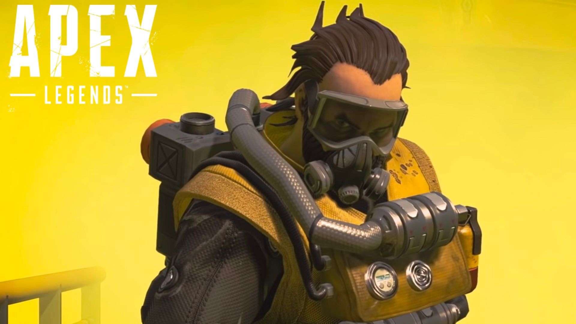 Caustic surronded by gas in Apex Legends