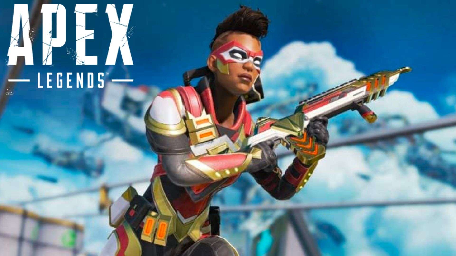 Bangalore in red and gold skin in apex legends