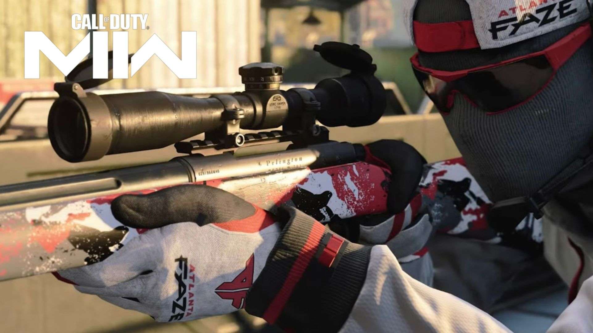 Call of Duty character in Atlanta FaZe skin with sniper