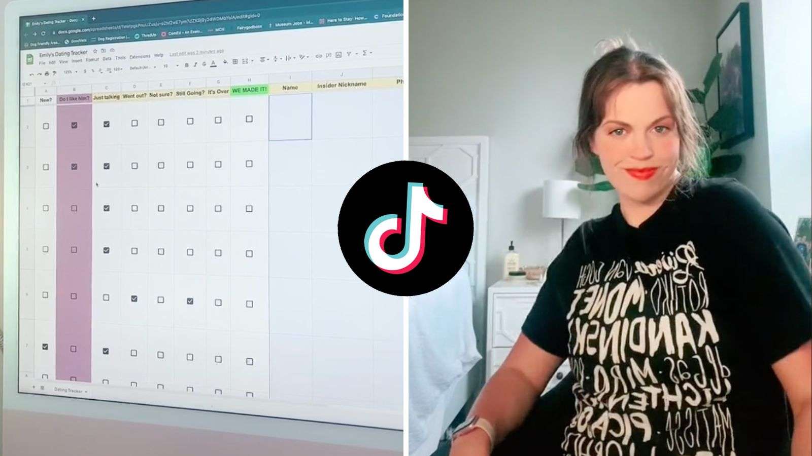 TikToker creates spreadsheet to track progress on all men she's dating
