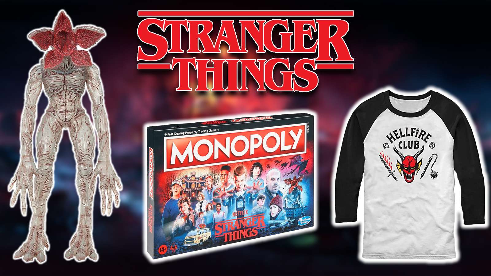 cover art for Stranger Things merch and gifts