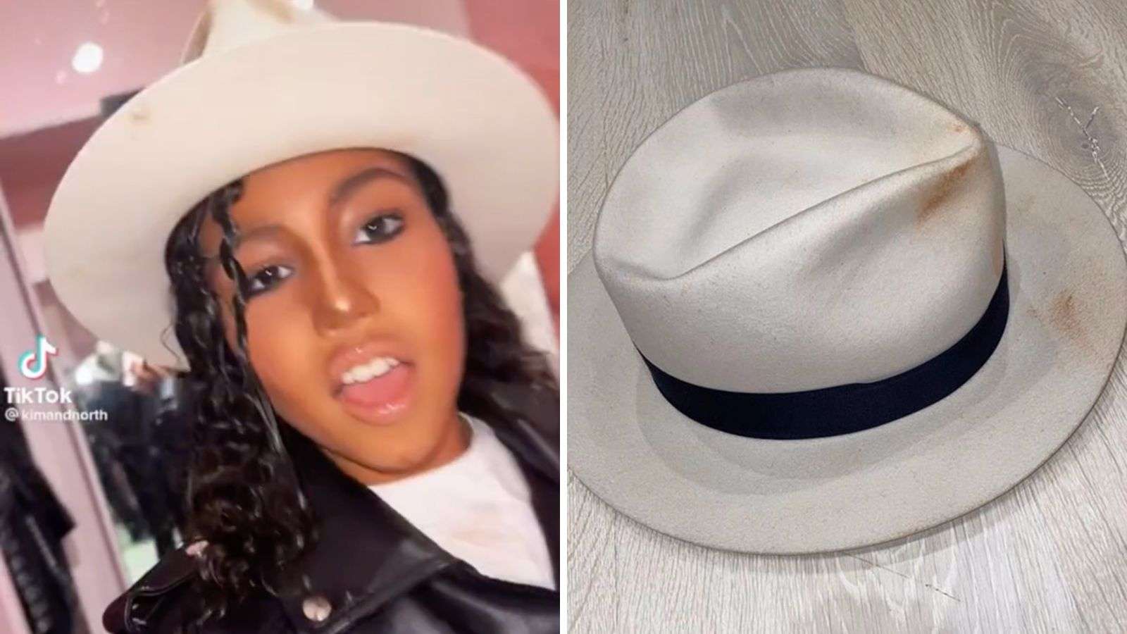 North West wearing Michael Jackson's hat for TikTok video