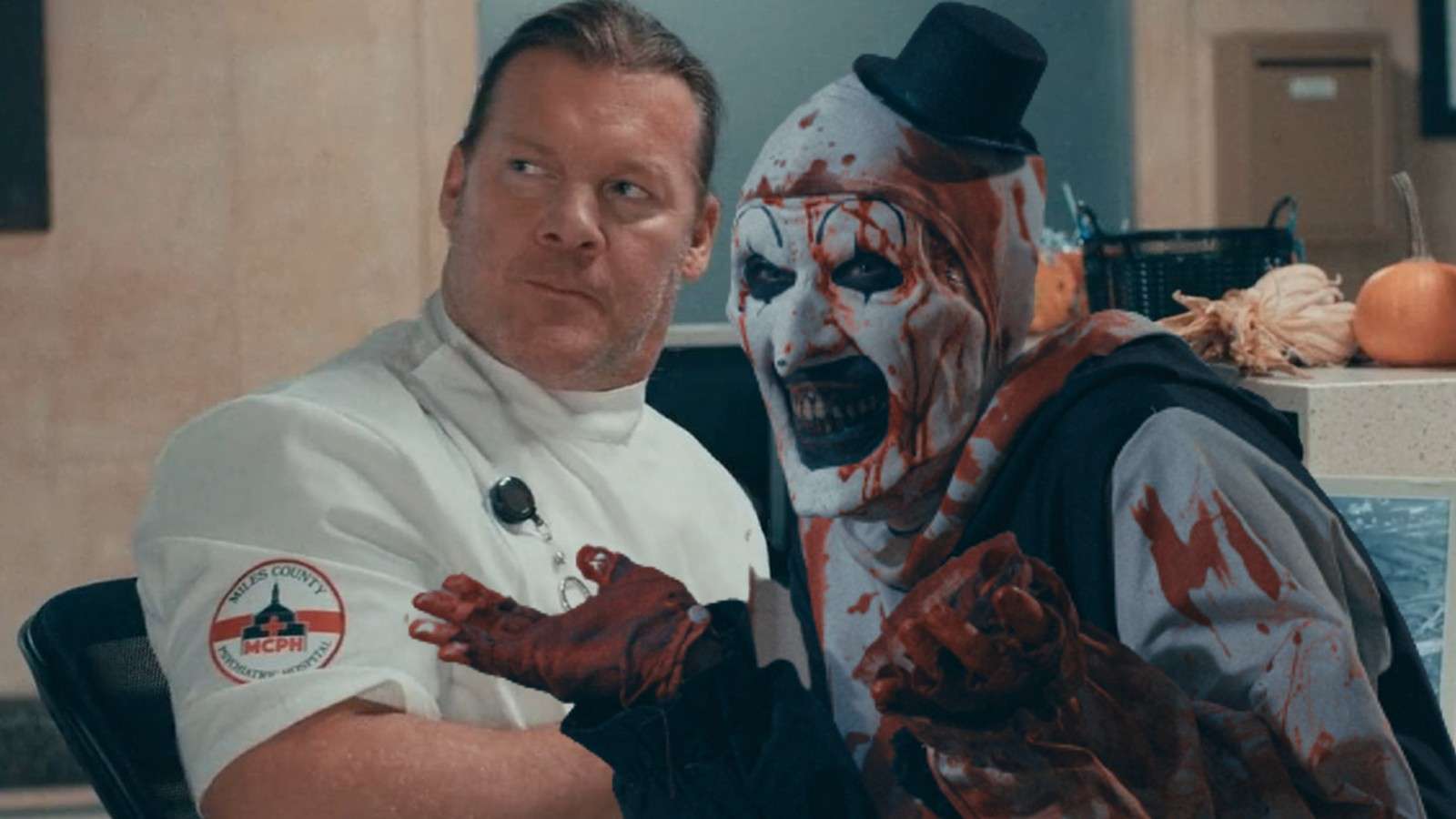Chris Jericho and Art the Clown in Terrifier 2