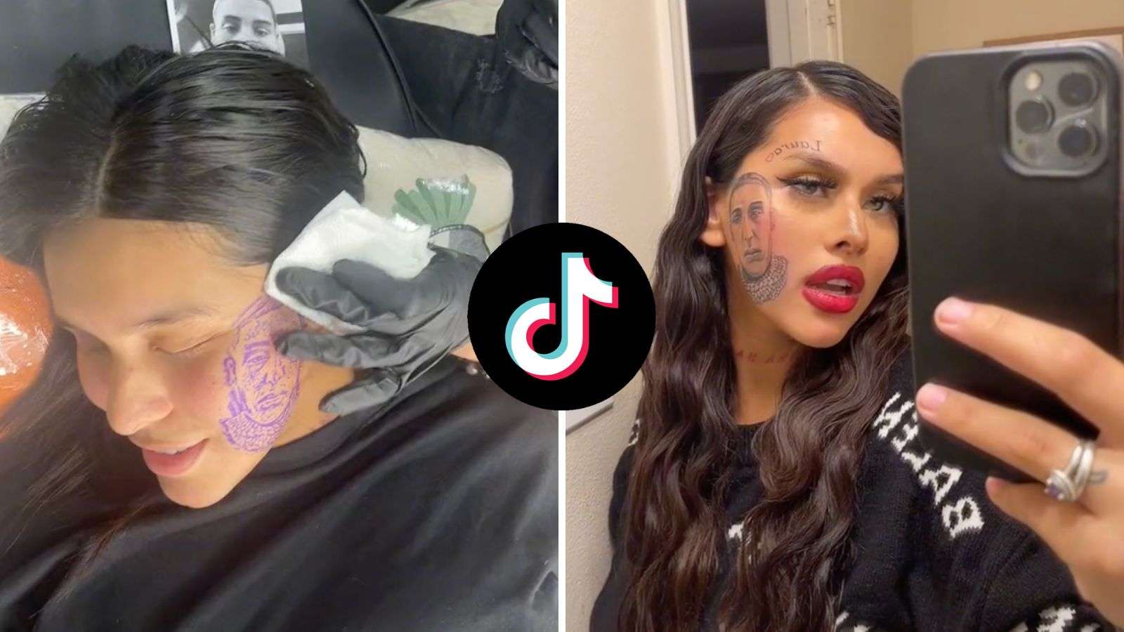 TikToker gets cheating partner’s face tattooed on her cheek