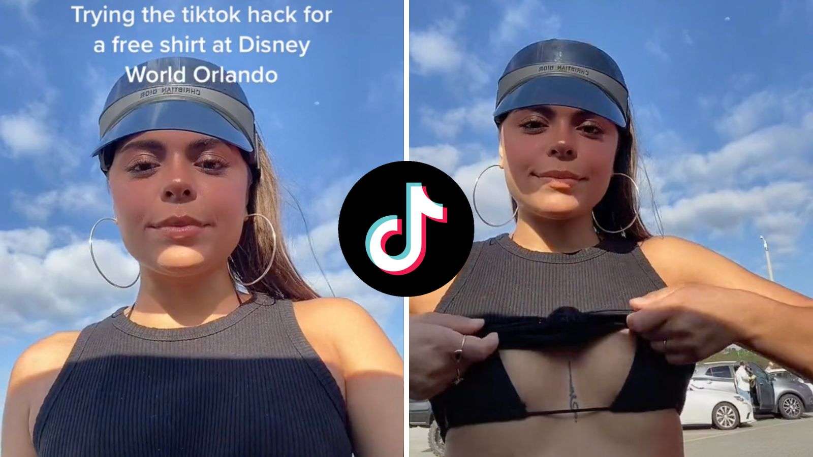 TikToker wears bikini top to Disney World to test free t-shirt "hack" and it goes horribly
