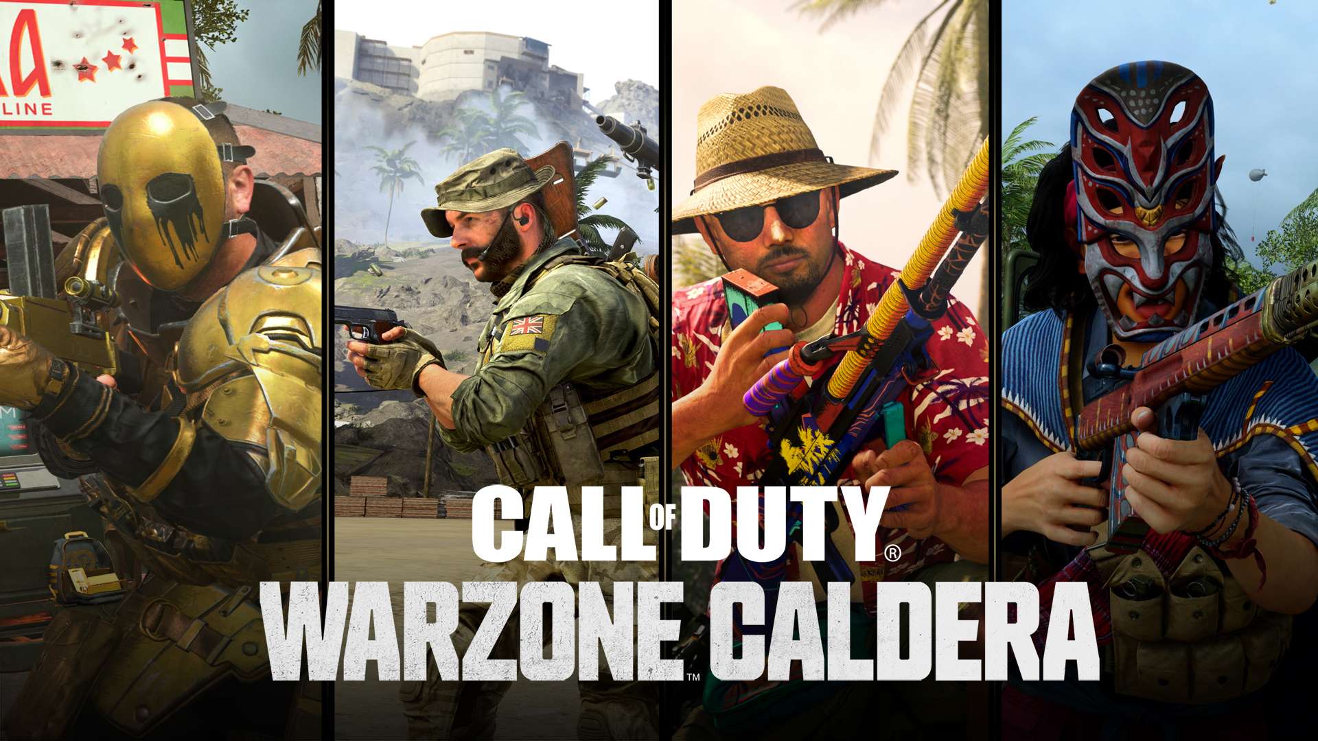 Warzone Caldera key art showing Operators