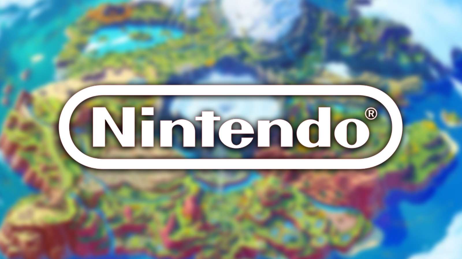 Nintendo Logo on Blurred paldea map