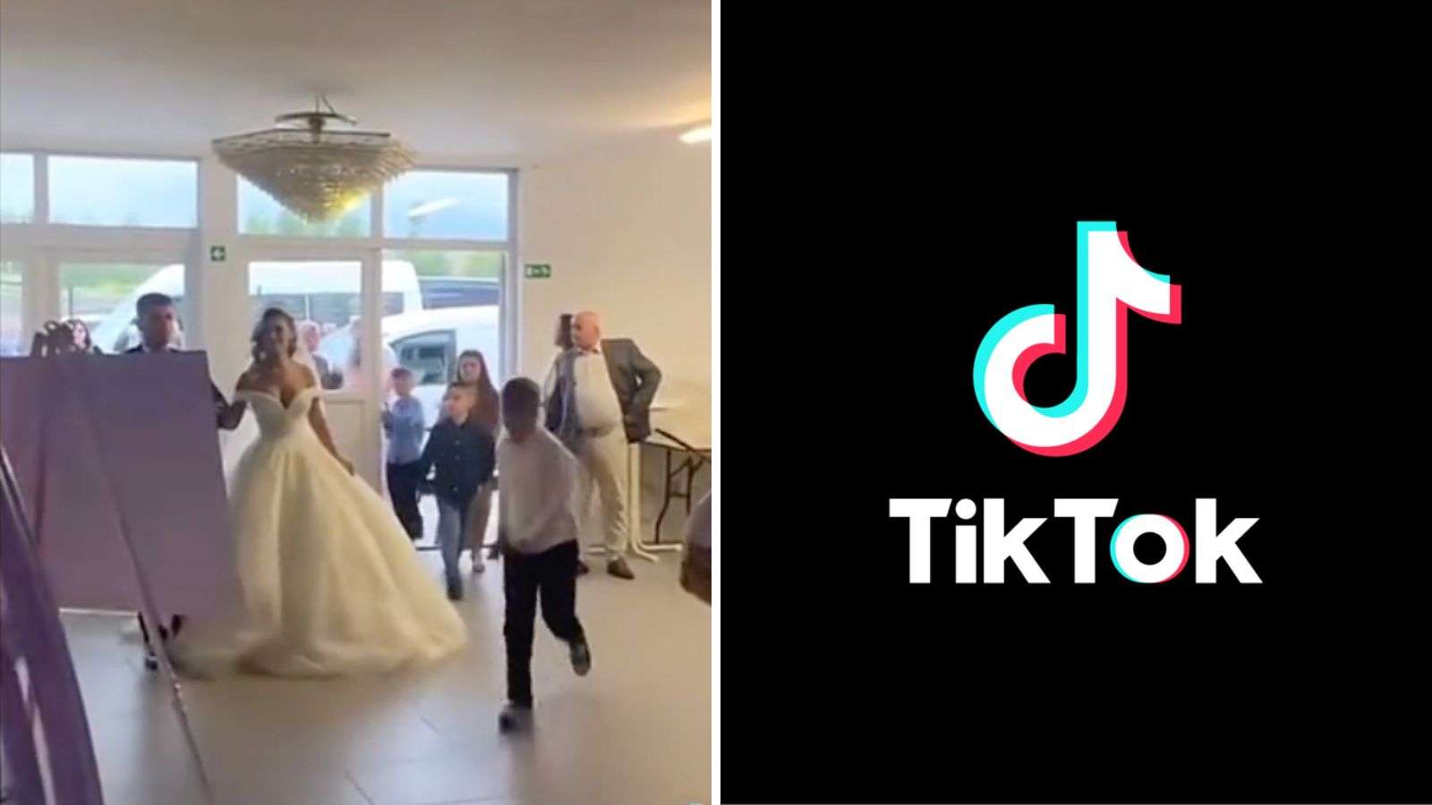 Couple’s grand wedding entrance gets ‘ruined’ by kids in viral TikTok