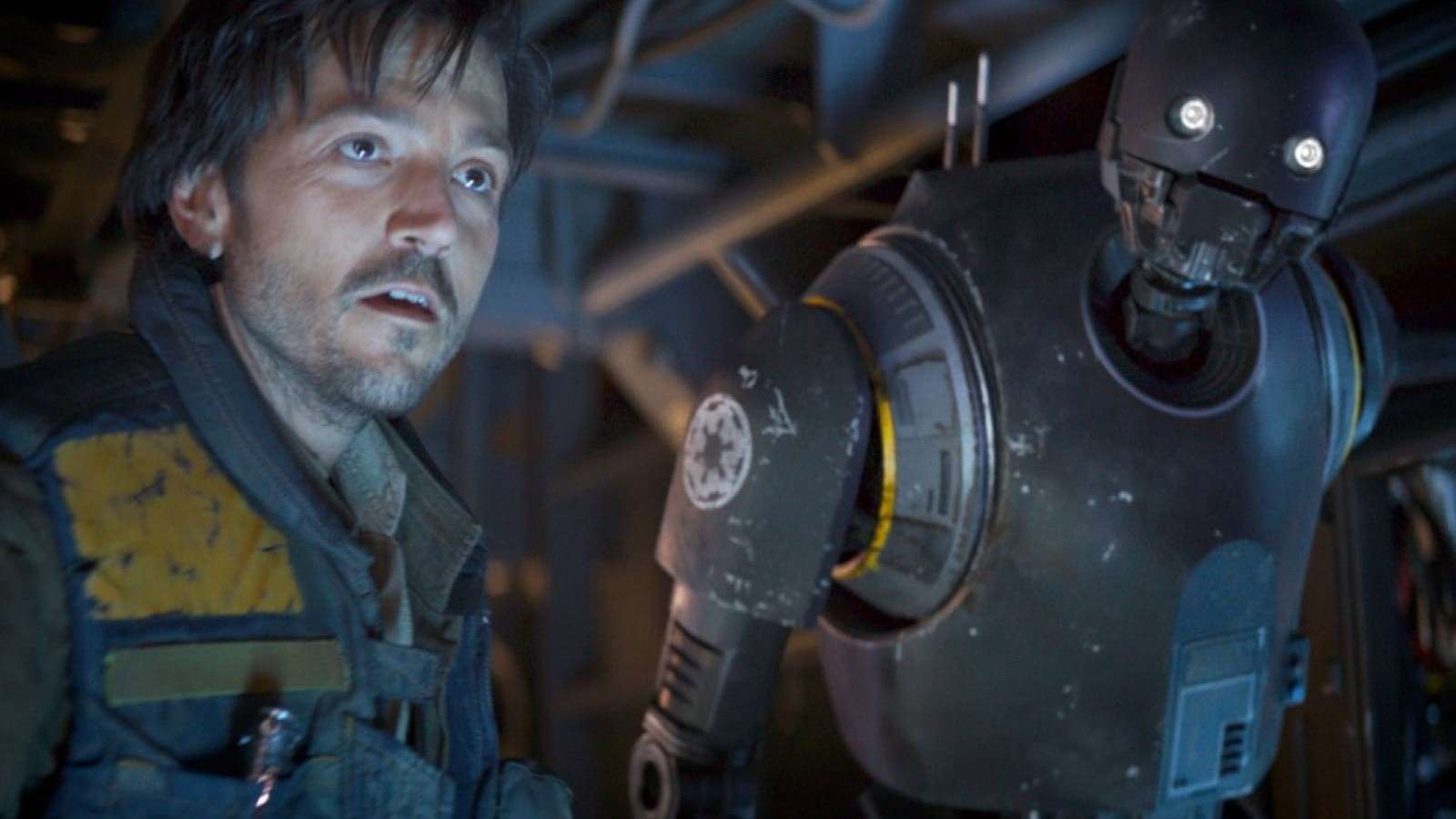 Cassian Andor and K-2SO in Rogue One, who'll appear in Andor Season 2