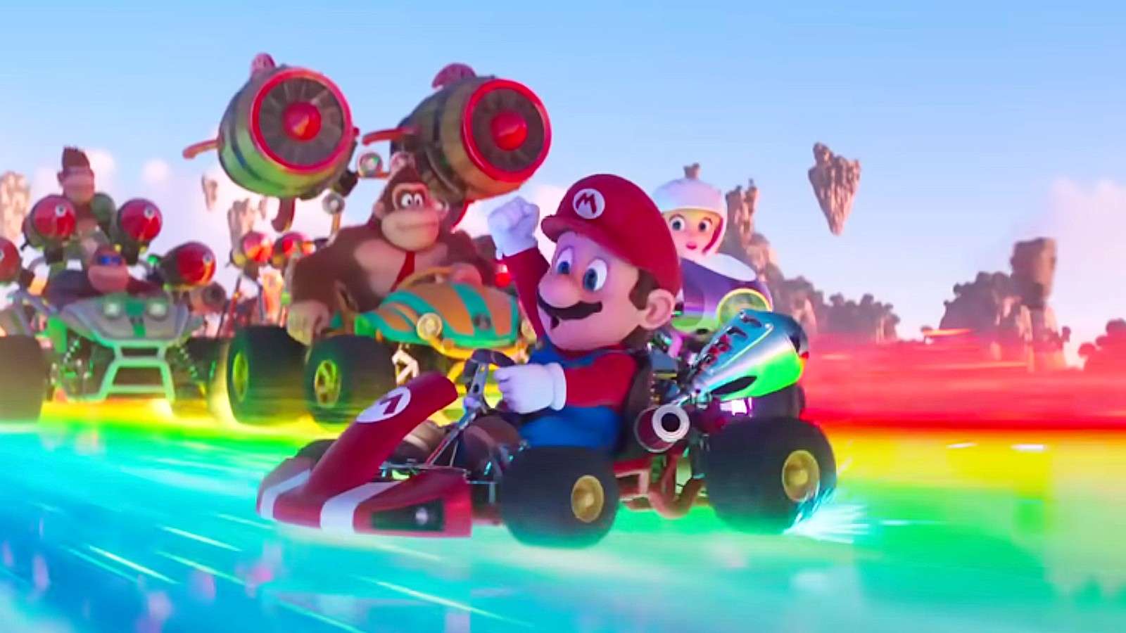 Rainbow Roadeaster egg in the Super Mario bros movie trailer