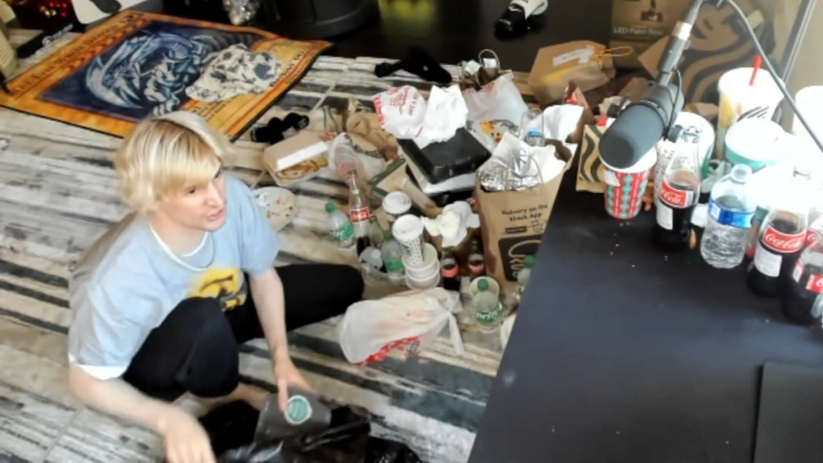 Twitch star xQc cleaning room