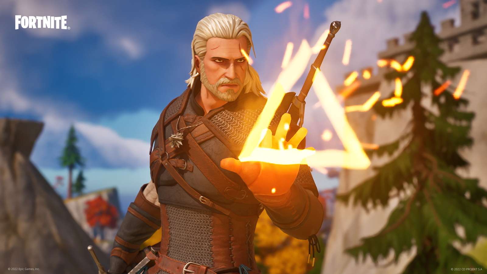 The Witcher anticipating the Fortnite Chapter 4 Season 1 end date