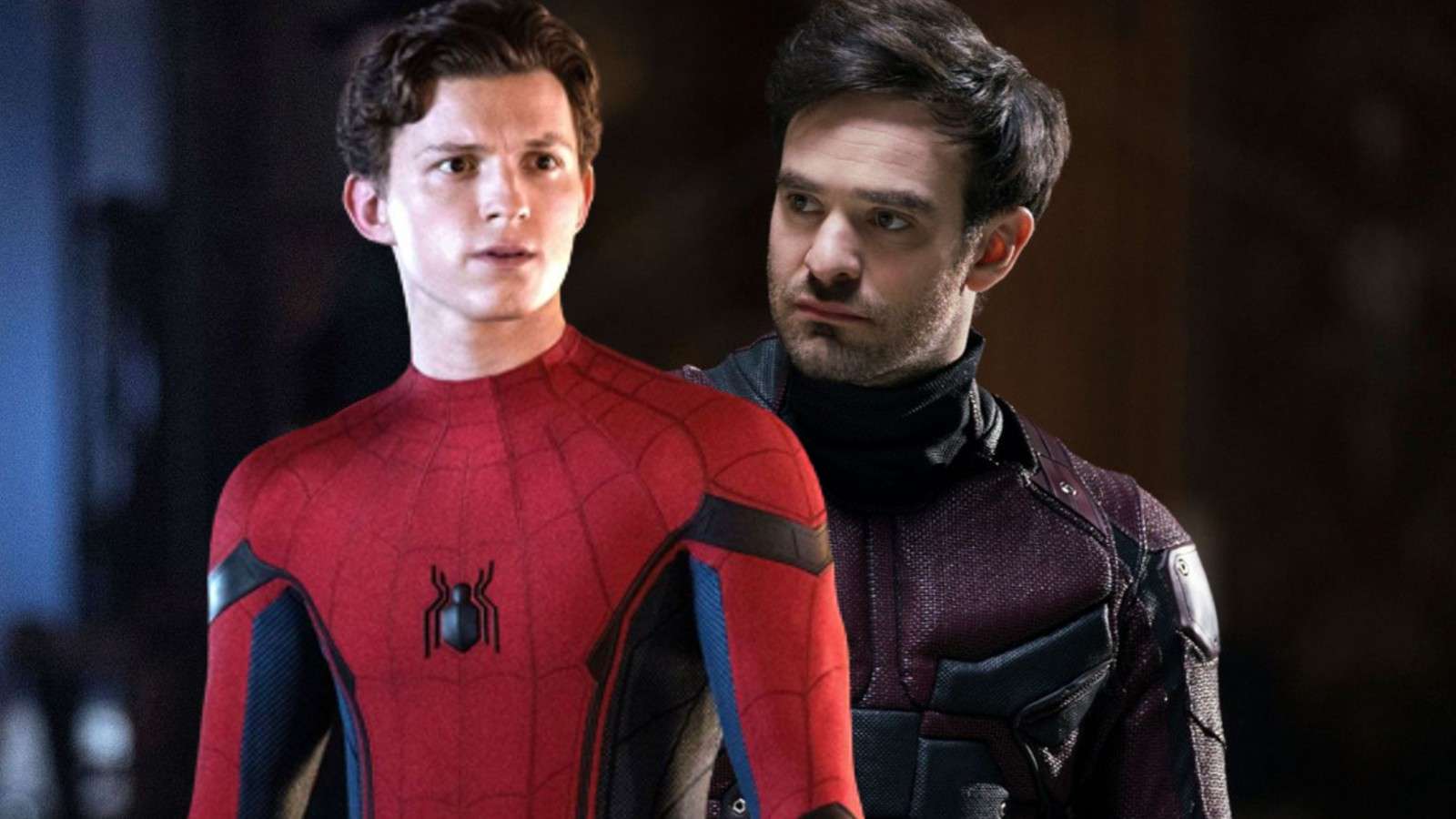 Tom Holland as Spider-Man and Charlie Cox as Daredevil
