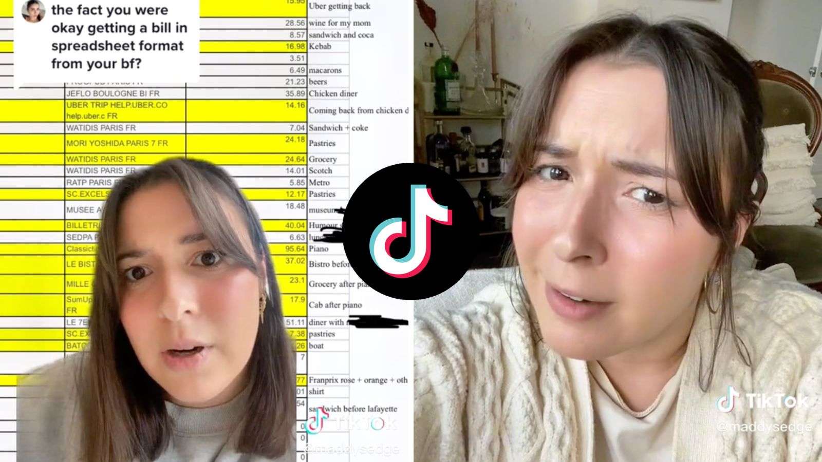 TikToker reveals spreadsheet her boyfriend kept for every cent she owed him